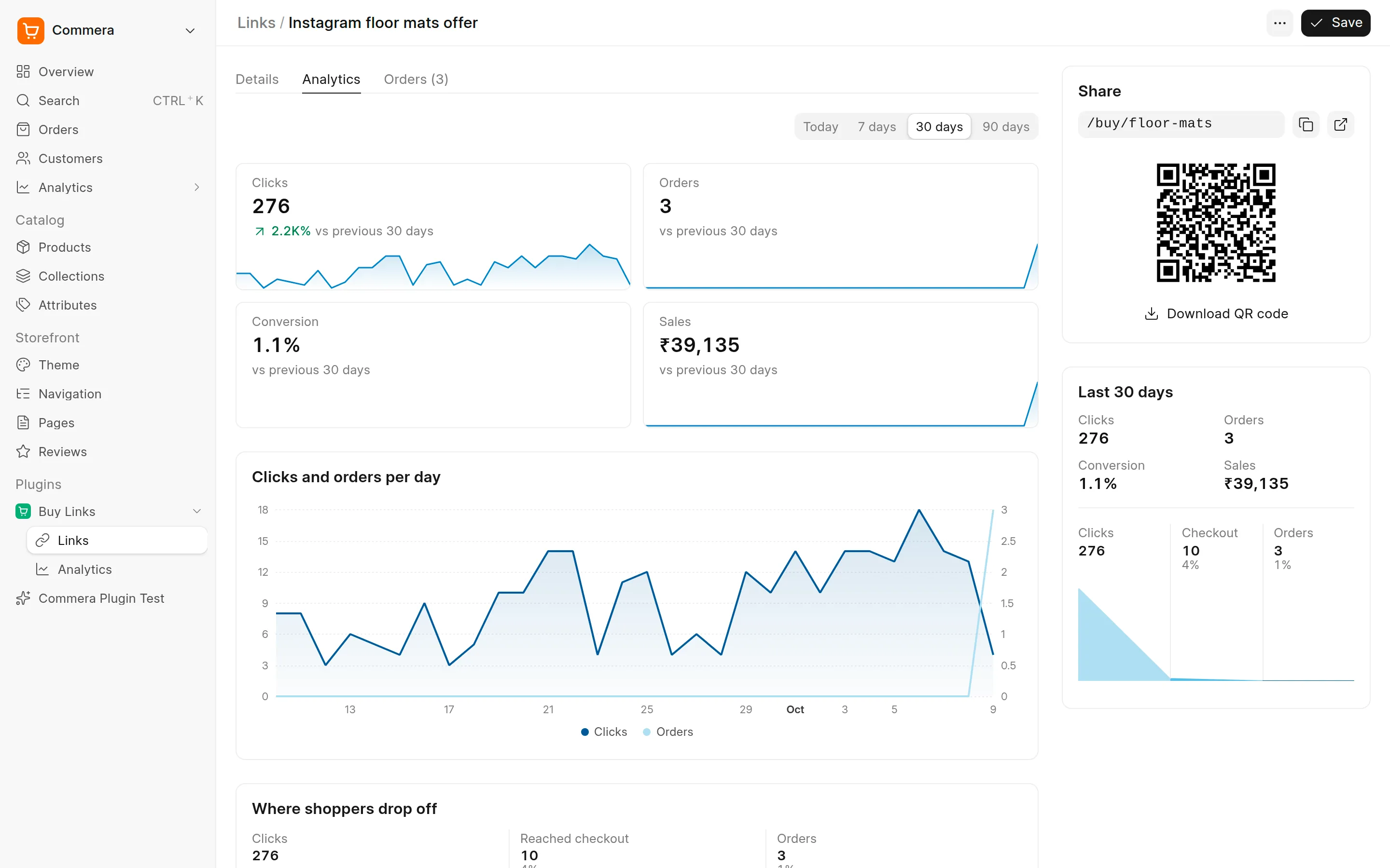 Checkout Links plugin screenshot 2