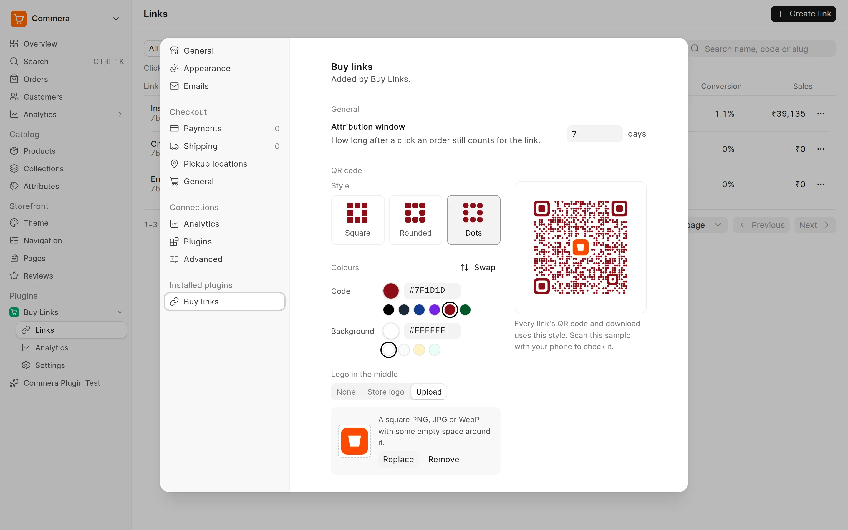 Checkout Links plugin screenshot 3