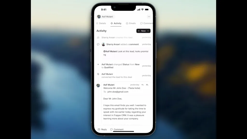 Frappe CRM PWA Screenshot