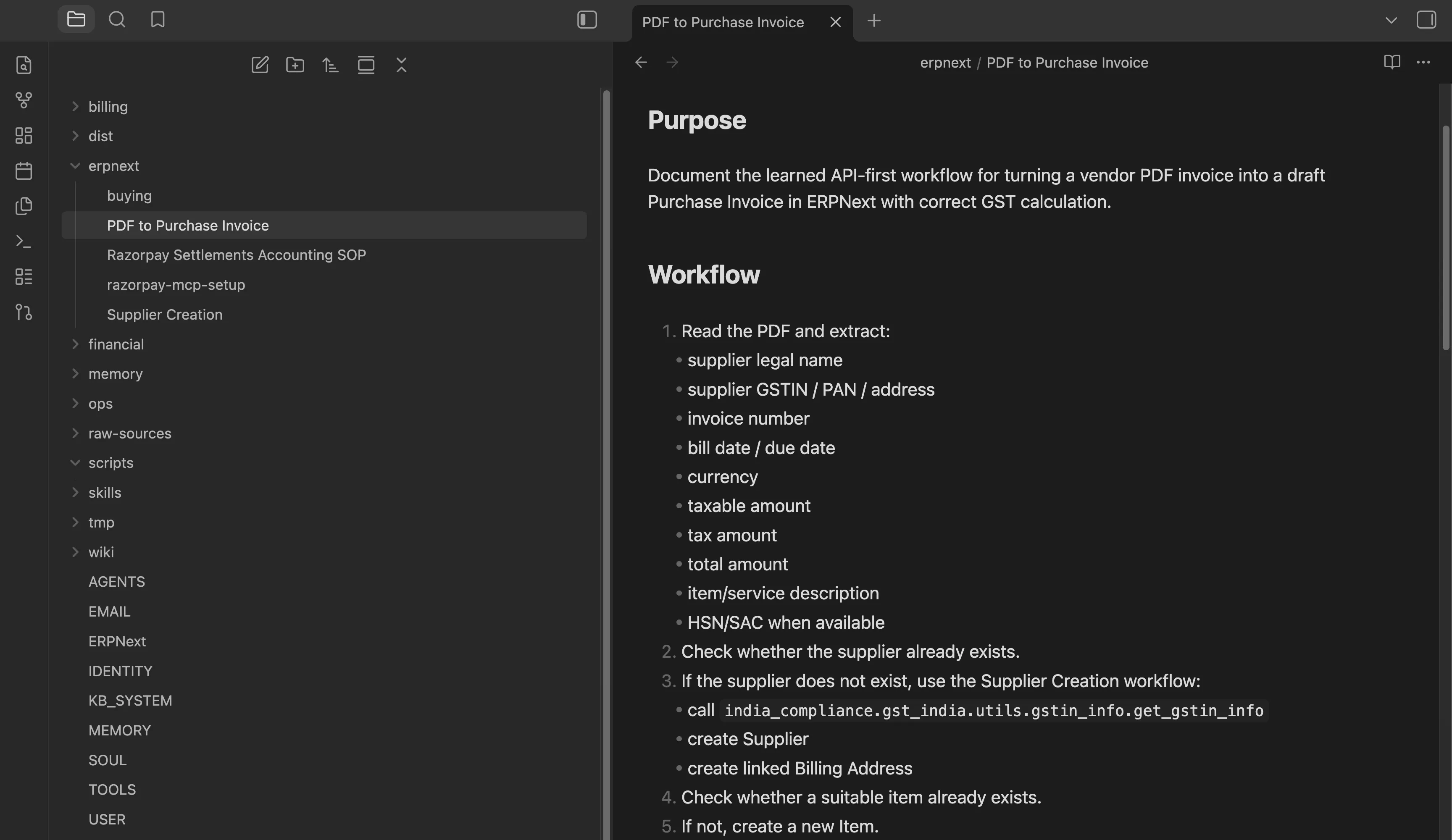 Donna’s Workspace Open in Obsidian