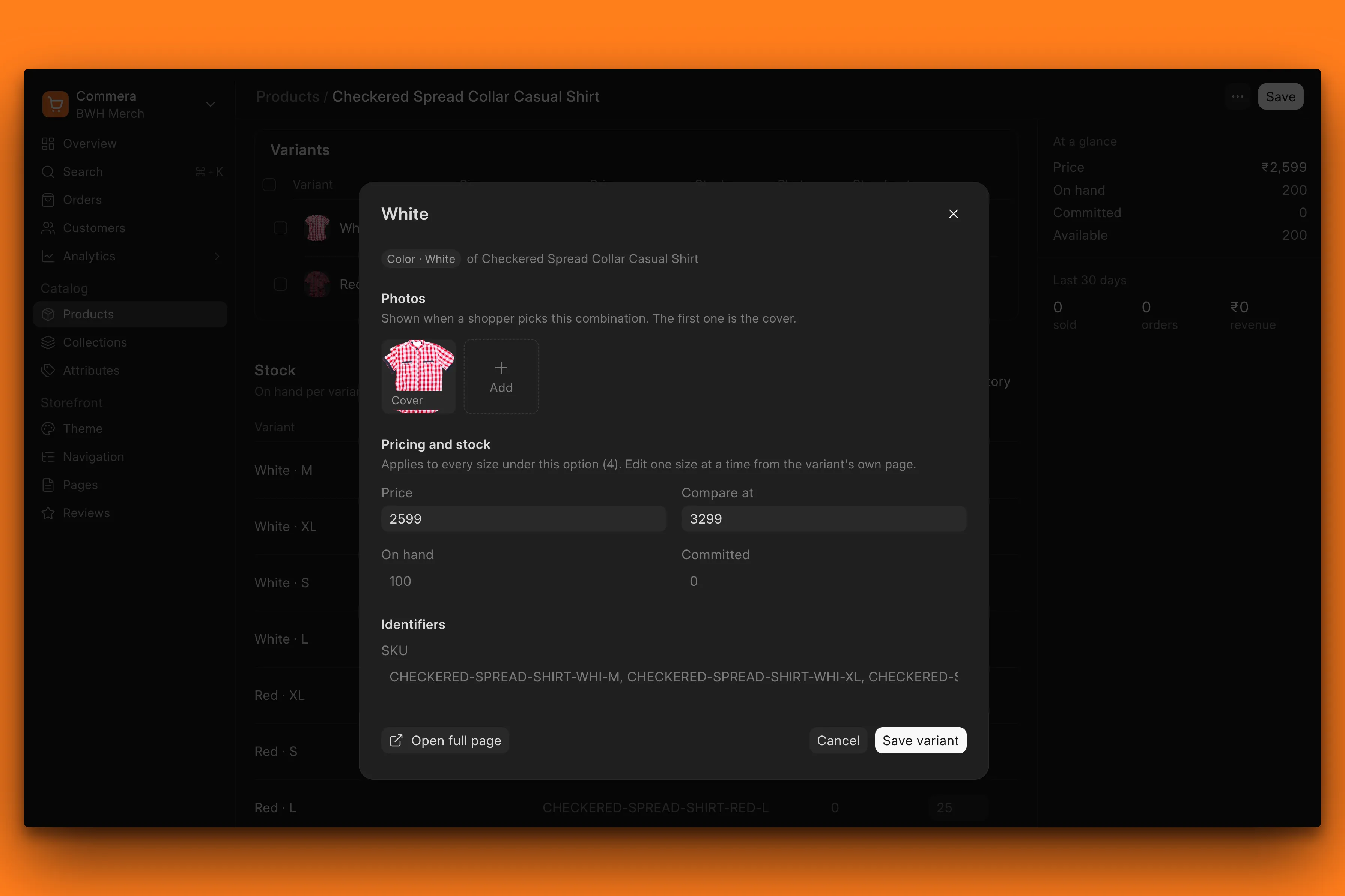 Commera Merchant Dashboard
