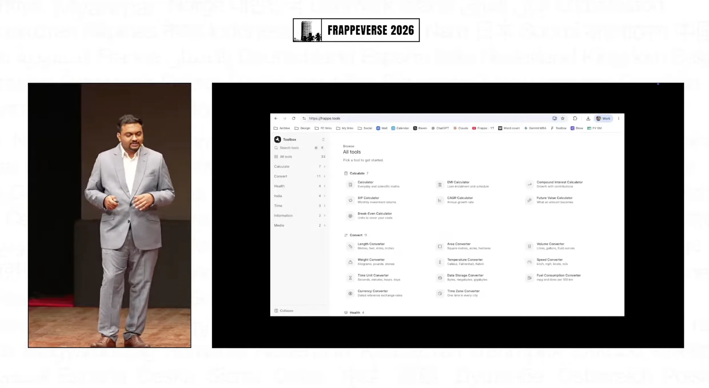Vibhav showing off Frappe Toolbox