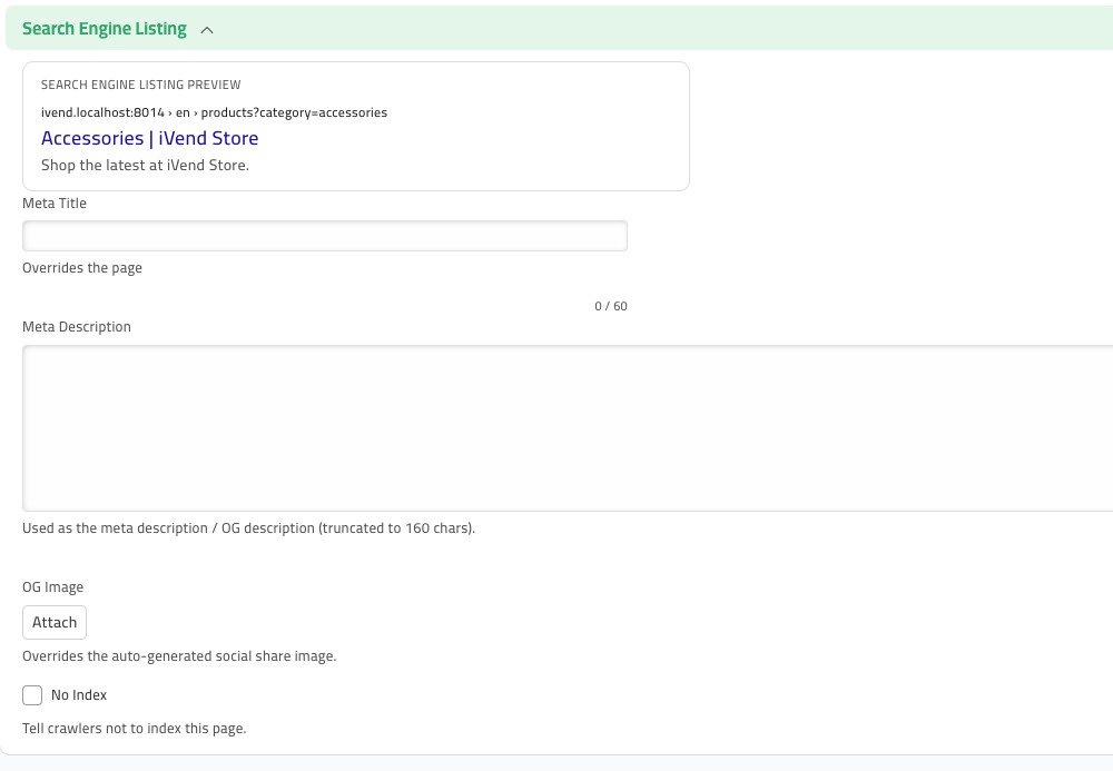 Ecommerce Category — SEO section