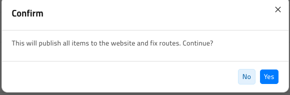 A confirmation dialog titled Confirm reading 