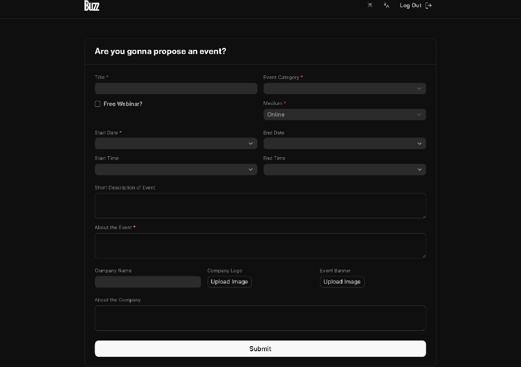 Event proposal form