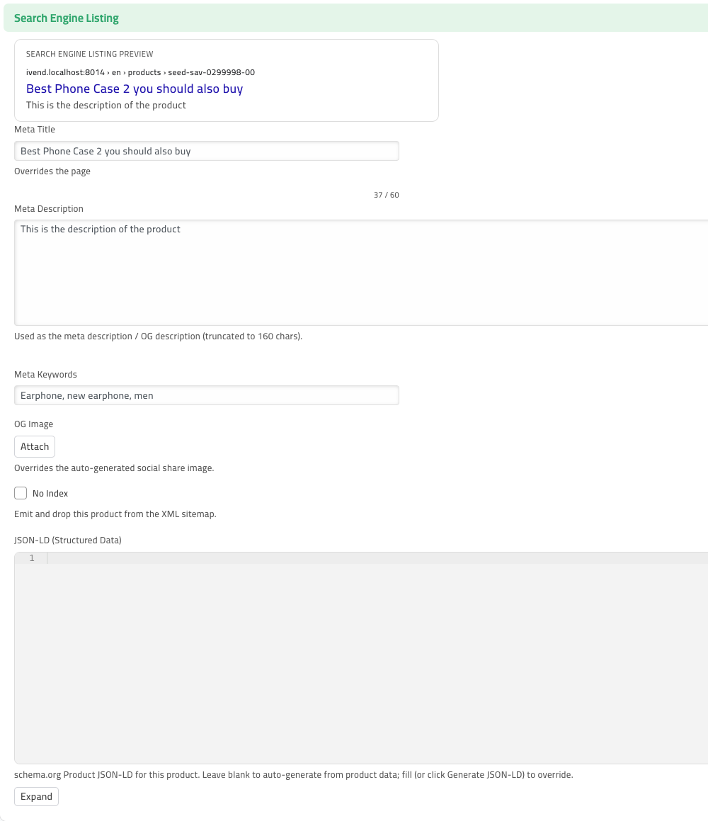 Style Attribute Variant — full SEO section